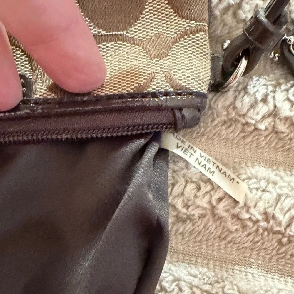 Coach Signature‎ Monogram Canvas Wristlet Brown Leather Trim Wristlet - Picture 5 of 8